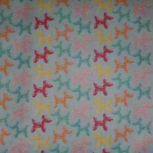 Be the rainbow bright balloon animals by Camelot Licensed Print cotton quilt fabric dog balloons on light teal or aqua