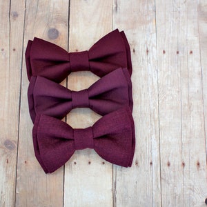 Burgundy Bow Tie for all ages -  pretied bowtie - Wedding bow tie- groom&#39;s bow tie- Groomsmen bowtie- ring bearer - summer bow tie