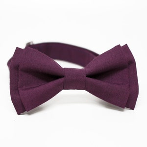 Plum Berry Purple Bow Tie for Boys, Toddlers, Baby - pre tied bowtie, wedding, photo prop