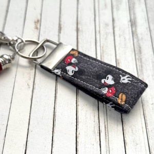 Mickey Key Chain / Key Fob / Key Charm Wristlet – 5&quot; or 3&quot; length available