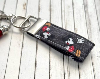 Mickey Mouse Keychain Wristlet – Disney Fabric Key Fob