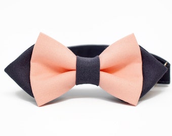Peach and Gray bow tie - adjustable pre-tied for Boys, Toddlers and Baby