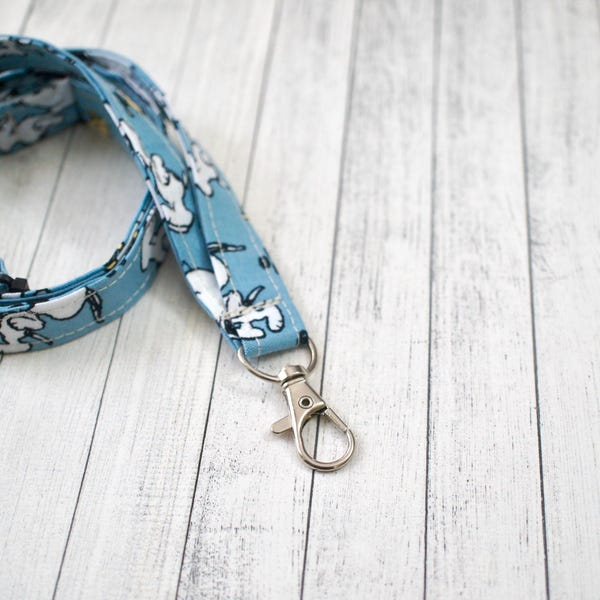 SNOOPY Fabric Lanyard: Breakaway ID Badge Holder & Key Fob