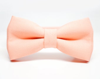 Peach Bow Tie: Pre-Tied Adjustable Wedding Bowtie