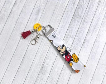 Mickey Mouse Fabric Key Fob – Disney Wristlet Keychain
