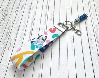 BLUEY Fabric Key Fob Wristlet - Character Keychain