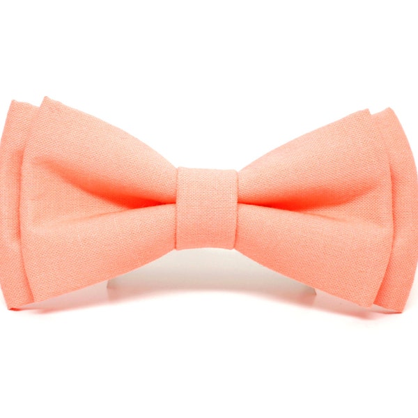 Soft Coral Bow Tie for Boys, Toddlers, Baby - pre tied bowtie