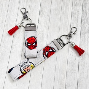 LAST SALE!!! *** SPIDERMAN Key Chain / Key Fob / Wristlet - Character Fob - Choose the length
