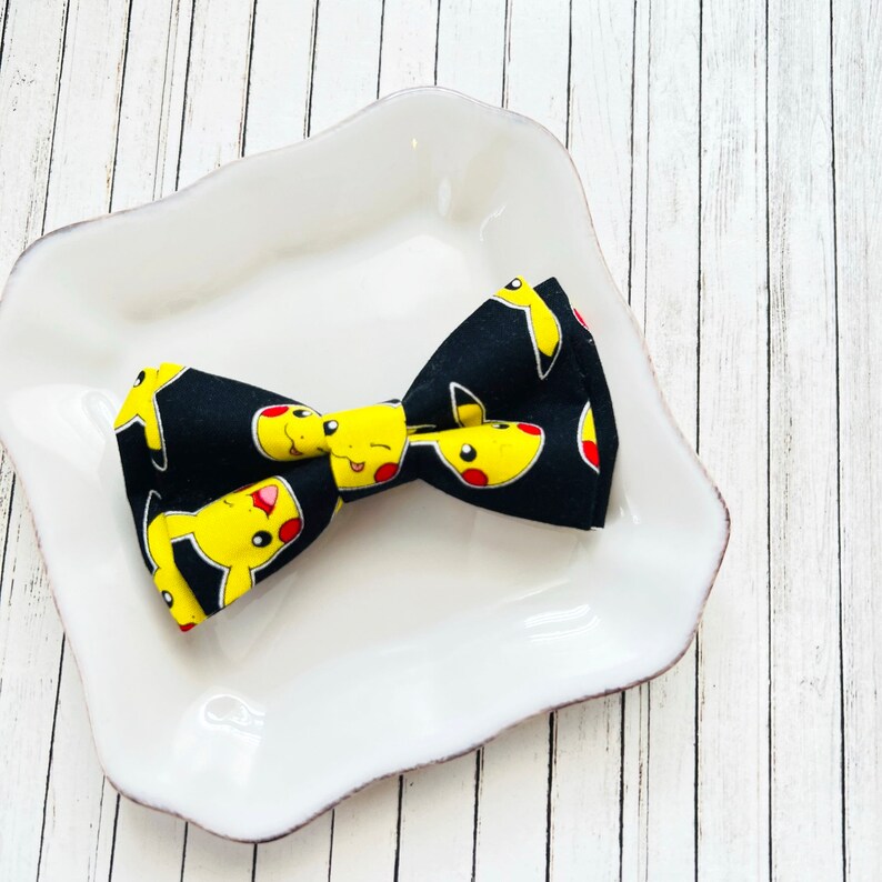Pokemon Pikachu comic book, character bow tie pre-tied bowtie for all ages image 2