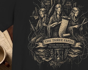 The Three Fates Greek Mythology Unisex T-Shirt - Moirai Thread of Destiny Tee - Dark Academia Ancient Greece Shirt - Classics Major Gift