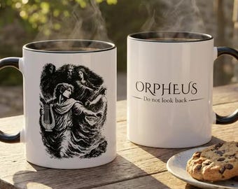 Orpheus & Eurydice Mythology Mug - Ancient Greek Art Coffee Cup - Dark Academia Aesthetic - Greek Mythology Gift - Literary Gift for Readers