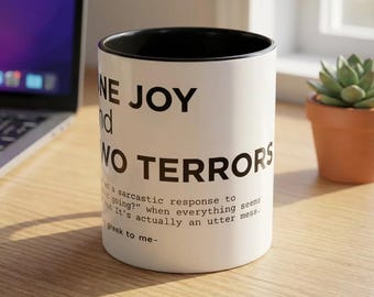 One Joy & Two Terrors Dictionary Mug| Greek Saying Definition Coffee Cup - Funny Sarcastic Office Gift | Greek Teacher Gift