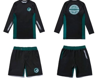 Shoyoroll Alpine Competitor 22.5 Rash Guard Manga Longa e Shorts Ajustados para Jiu-Jitsu