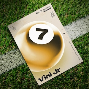 Vinícius Júnior 8 Ball | Original Football Wall Art | Real Madrid + Brazil Print image 1