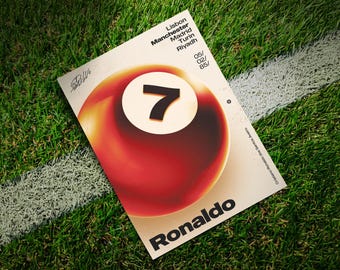 Cristiano Ronaldo 8 Ball | Original Football Wall Art | Manchester United Print