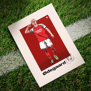 Martin Ødegaard Poster Print | Arsenal Football Wall Art | Original Illustration Design