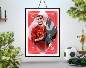 Cristiano Ronaldo Poster Print | Manchester United Football Wall Art | Original 'Playing Card' Design