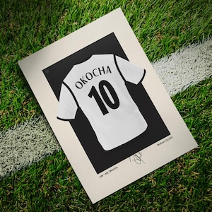 Okocha Bolton Wanderers-tröja | Original fotbollsväggkonst | Jay-Jay Okocha-legendenpostertryck