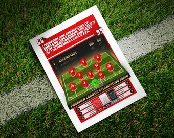 Liverpool 2019/20 Team Poster Print | Premier League Champions | Original Football Wall Art