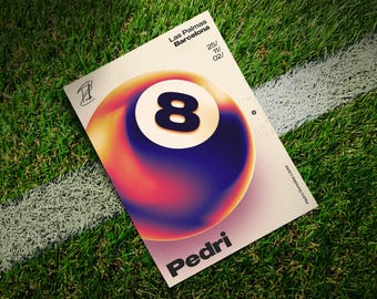 Pedri 8 Ball | Original Football Wall Art | Barcelona + Spain Print