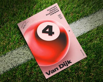 Virgil van Dijk 8 Ball | Original Football Wall Art | Liverpool Print