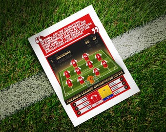 Arsenal 2003/04 Team Poster Print | Invincibles Premier League Champions | Original Football Wall Art