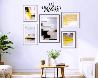 Conjunto de lienzos abstractos con textura de pan de oro – Decoración de pared neutra para galerías