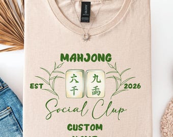 Custom Mahjong Social Club Sweatshirt Filipina Mom Dad Tee Mahjong Gift Personalized Mahjong Hoodie Gift for Mahj Lover Mahjong Social Club