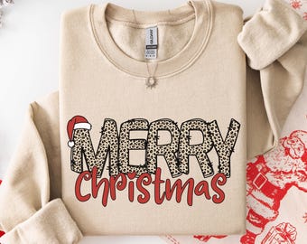 Leopard Christmas Shirt,Merry Christmas Shirt,Christmas T-shirt,Christmas Family Shirt,Christmas Gift,Holiday Gift,Leopard Shirt