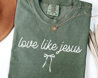 Camisa con diseño de lazo "Love Like Jesus" de Comfort Colors