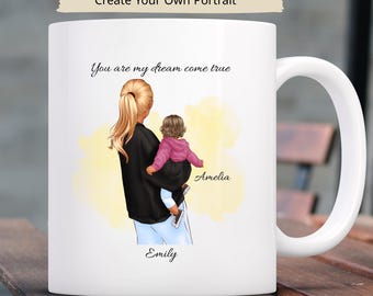 Taza personalizada para madre y bebé, taza con retrato personalizado, regalo para el primer Día de la Madre, regalo para mamá primeriza, recuerdo para baby shower.