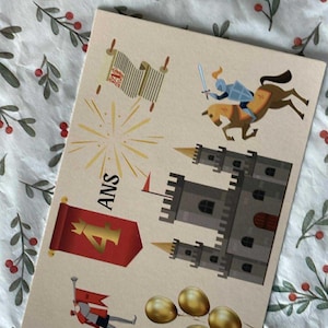 Carte anniversaire : 4 ans et chevalier