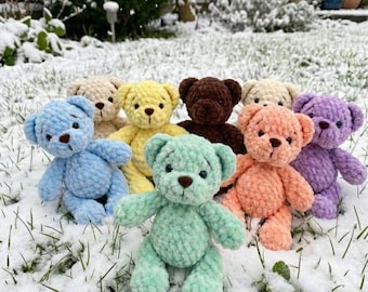 Plush Teddy Bear Crochet Pattern PDF | Small Amigurumi Bear | Beginner Friendly | Digital Download