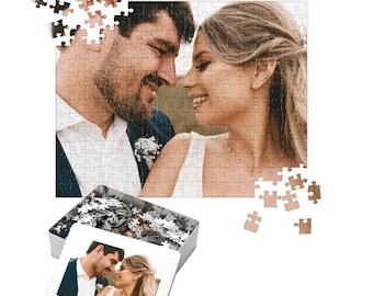 Rompecabezas fotográfico personalizado de ceremonia de boda de 30 a 2000 piezas con hojalata / Rompecabezas personalizado