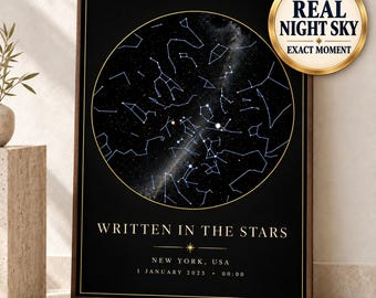 Custom Star Map, The Night We Met, Personalized Anniversary Poster, Celestial Sky Print, Special Date Wall Art