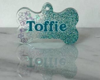 Star Resin Dog Tag, huisdier-ID, gepersonaliseerd naamplaatje, aangepaste huisdier-ID-tags, hondencadeaus moeder, kerstcadeaus