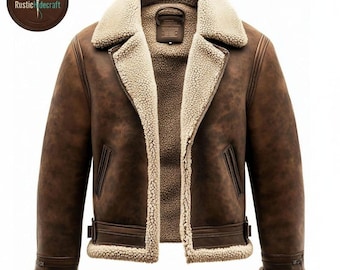 Jaqueta masculina vintage de couro granulado marrom, feita à mão – Artesanal