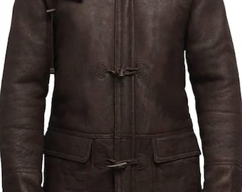 Jaqueta Bomber B3 Masculina em Couro Marrom Envelhecido – Estilo Aviador com Forro de Pele de Carneiro