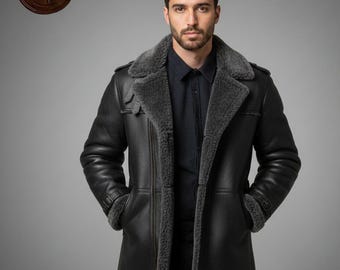 Blouson aviateur homme marron B3 en cuir effet vieilli