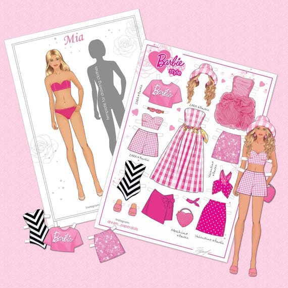 barbie paper sticker