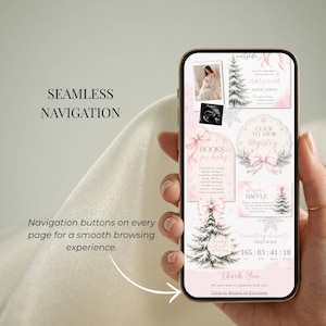 Mobile-friendly Baby It's Cold Outside Canva website template.