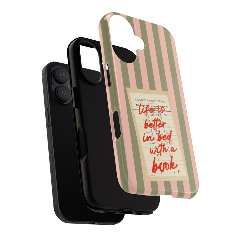 Book Phone Case pink Bookish Aesthetic iPhone & Samsung Gift for Book Lovers BookTok Fans Vintage Library image 3