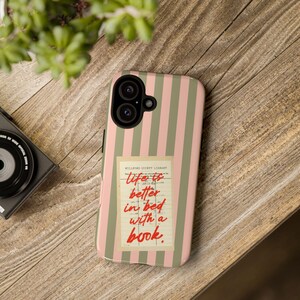 Book Phone Case pink Bookish Aesthetic iPhone & Samsung Gift for Book Lovers BookTok Fans Vintage Library image 4