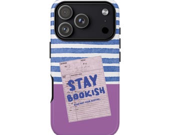 Funny Phone Case Bookish IPhone Samsung Gift for Book Lovers, BookTok Fans Vintage Library