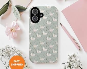 Funny phone case silly, cute goose, trendy design, for IPhone & Samsung