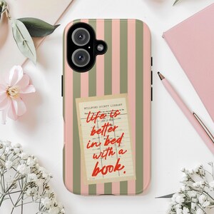 Book Phone Case pink Bookish Aesthetic iPhone & Samsung Gift for Book Lovers BookTok Fans Vintage Library image 9