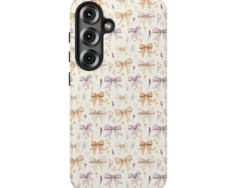 Bow phone case with wildflowers for iPhone & Samsung