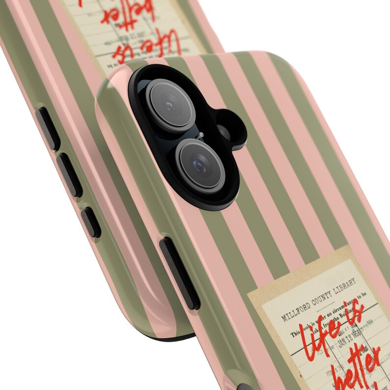 Book Phone Case pink Bookish Aesthetic iPhone & Samsung Gift for Book Lovers BookTok Fans Vintage Library image 2