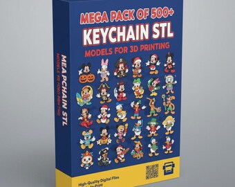 500+ Keychain STL Files Mega Bundle | 3D Printable FDM & Resin | Instant Download