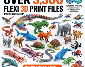 3300+ Flexi Animals 3D Print Files | STL & 3MF Bundle